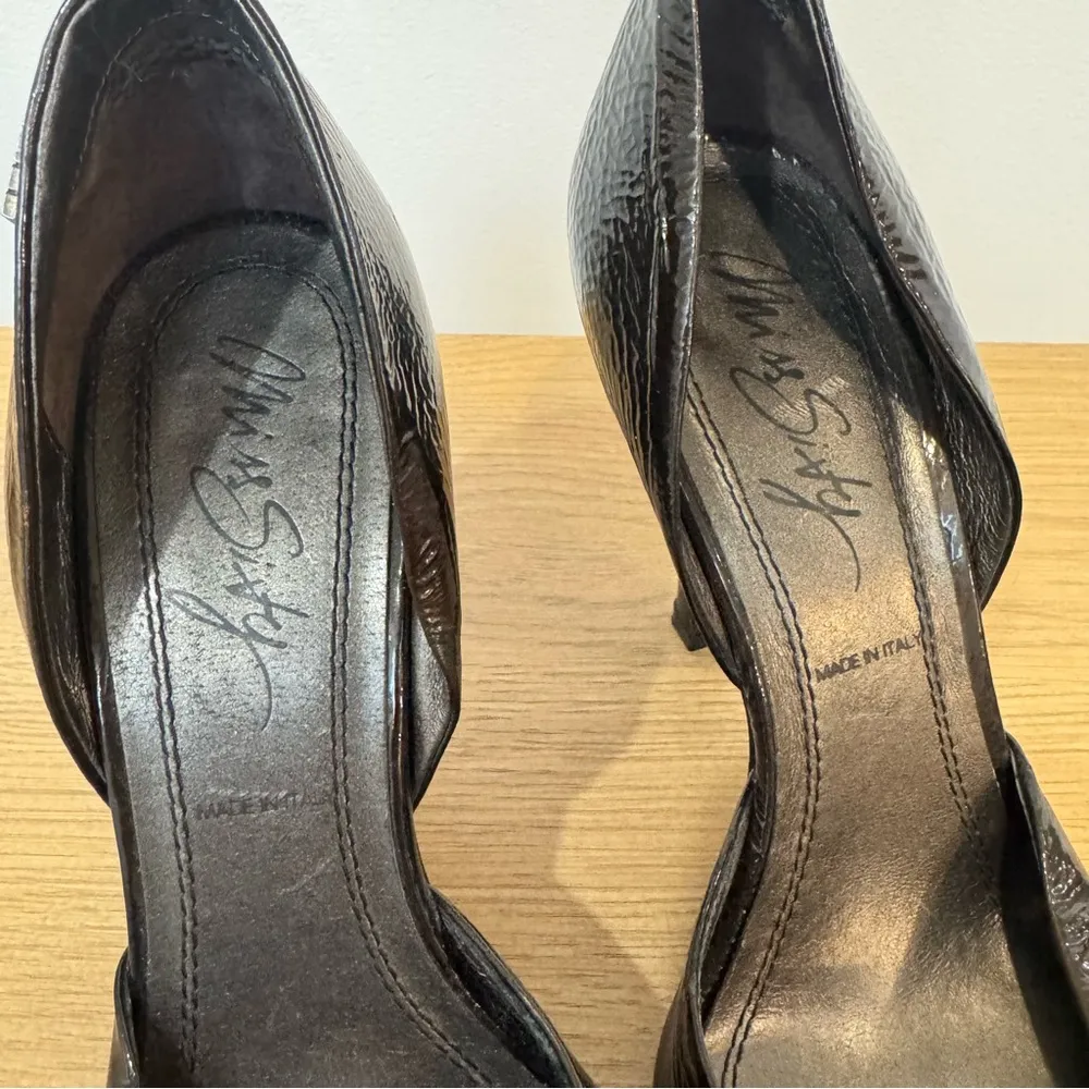 Vintage MISS SIXTY Designer Open Toe High Heel Patent Leather Size 9 40 Pumps - Image 2