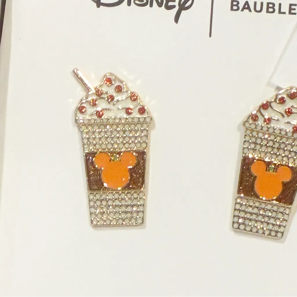 Disney x Baublebar Mickey Mouse Disney Pumpkin Spice Latte Earrings NEW - Image 3