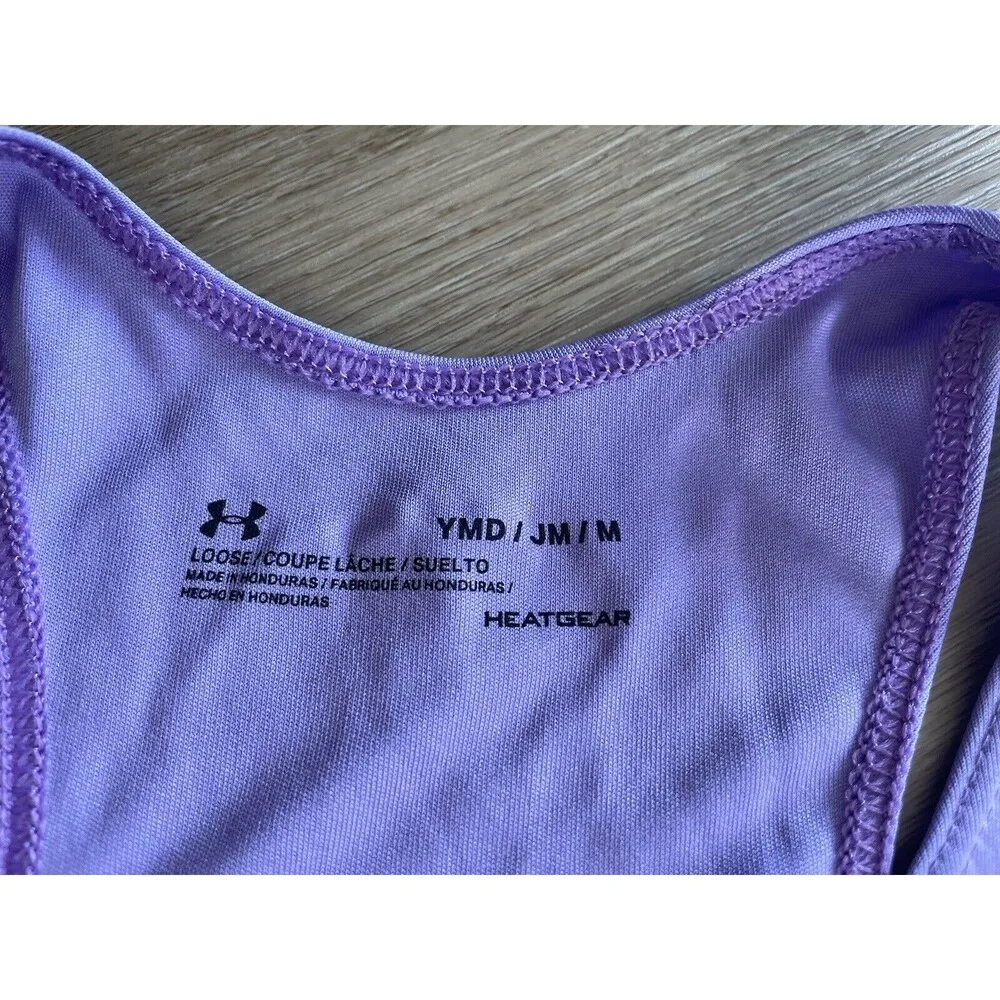 Under Armour Women Charge Loose Purple Tank Top Semi Fitted Heat Gear Y2k Size M - Image 3