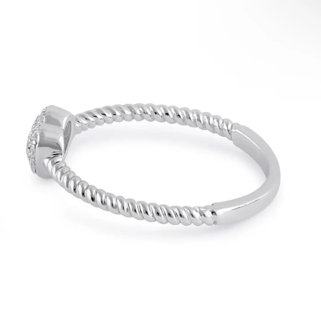 SIZE 9 925  Clear Rope Heart Ring - Image 4