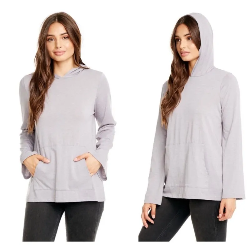 Chaser NWT  Hoodie Gray Medium Bell Sleeve - Image 2