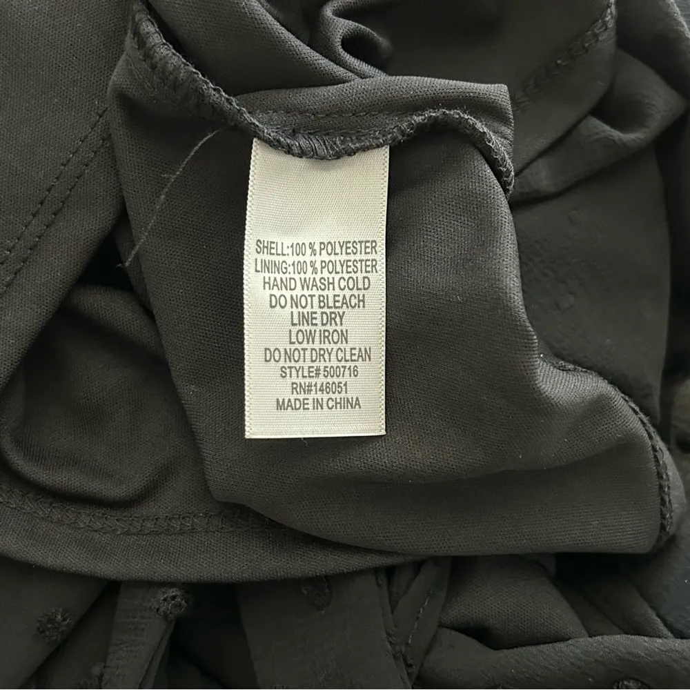 monteau Black Sheer Ruffle Short Sleeve Dress Small - Image 7