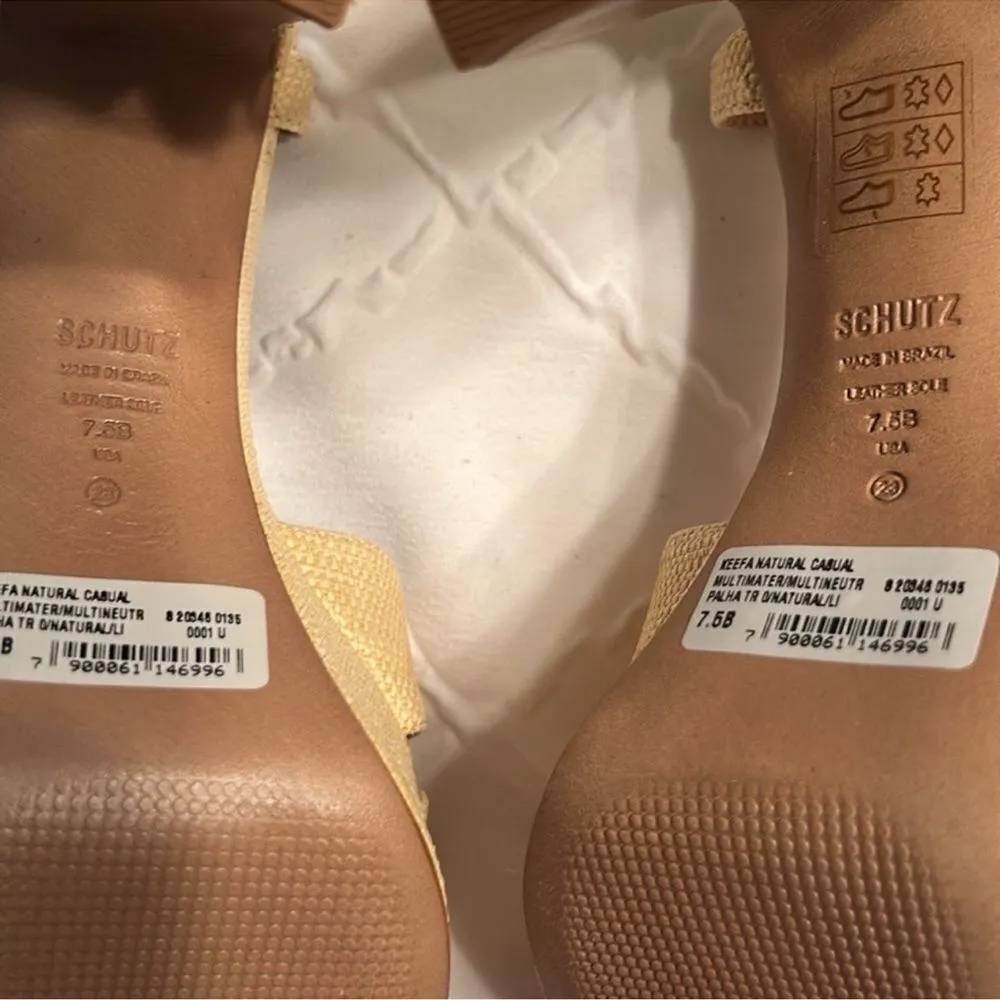 Schutz Rafia Cream/Beige Sandals(Size 7.5B) - Image 5