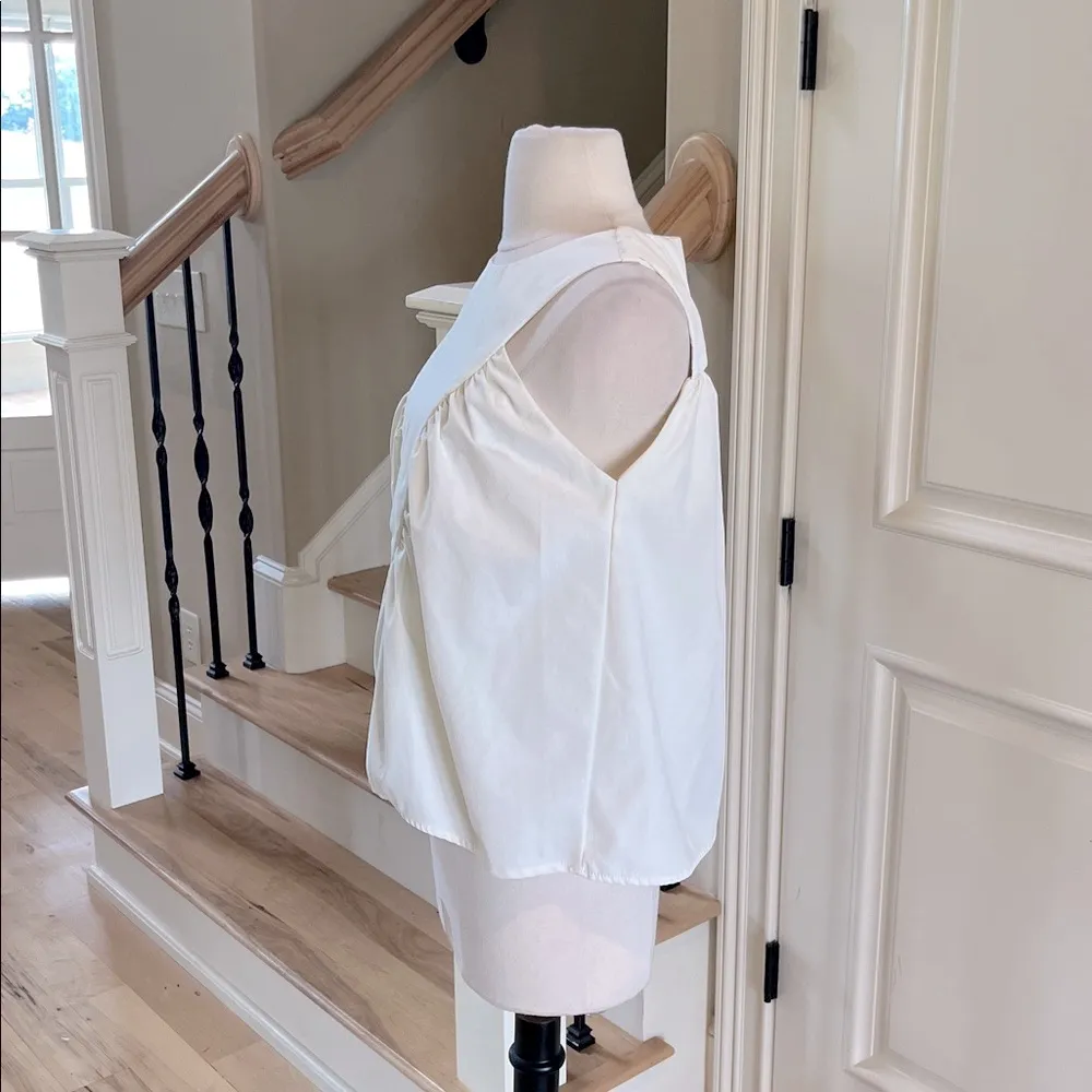 New Cream Shirred Swing Tank Blouse - Image 4