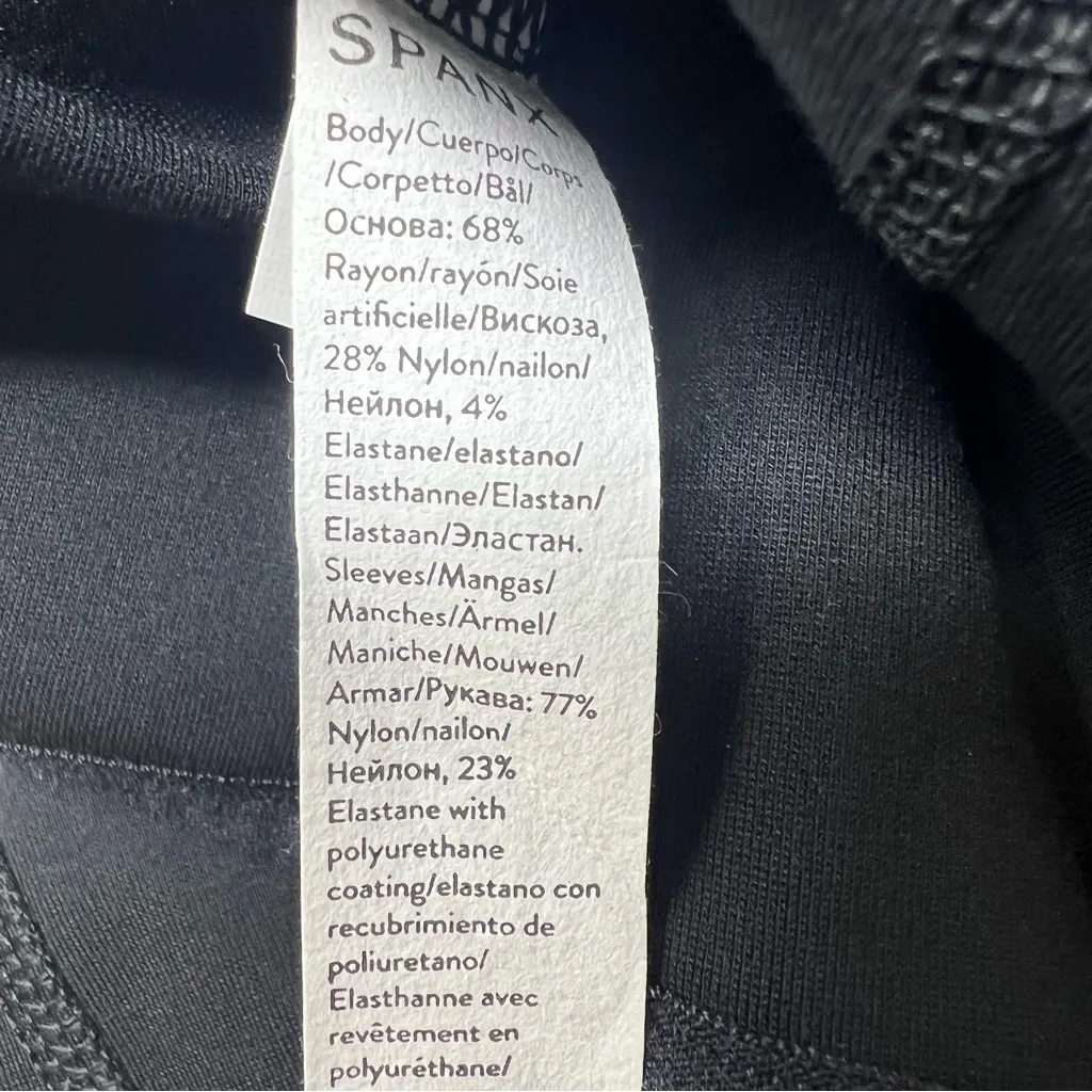 Spanx Drape Front Jacket Very Black plus size 3X NWT faux leather ponte stretch - Image 8