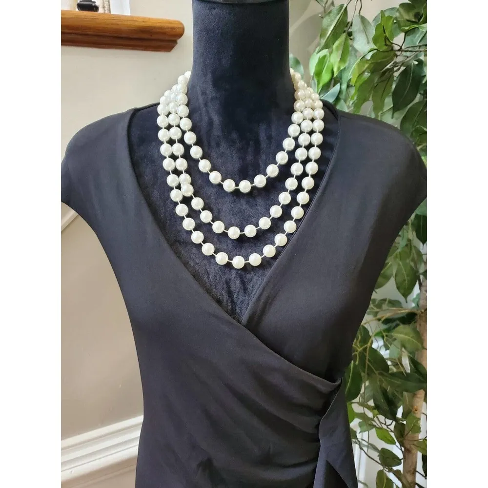 Isabella Rodriguez Womens Black Polyester V-Neck Sleeveless Knee Length Dress 12 - Image 11