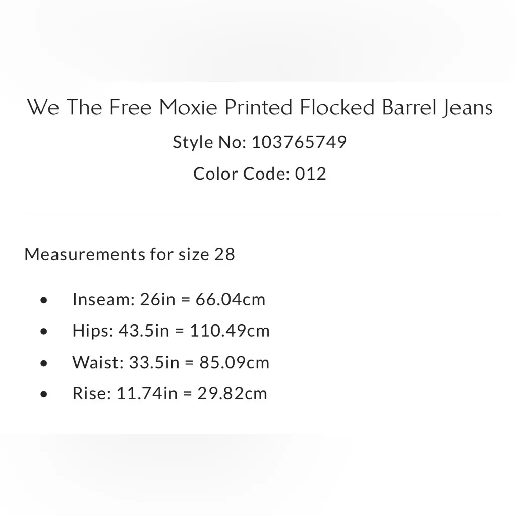 NWT we the free Moxie flocked barrel jeans 28 ivory floral oversized baggy - Image 4