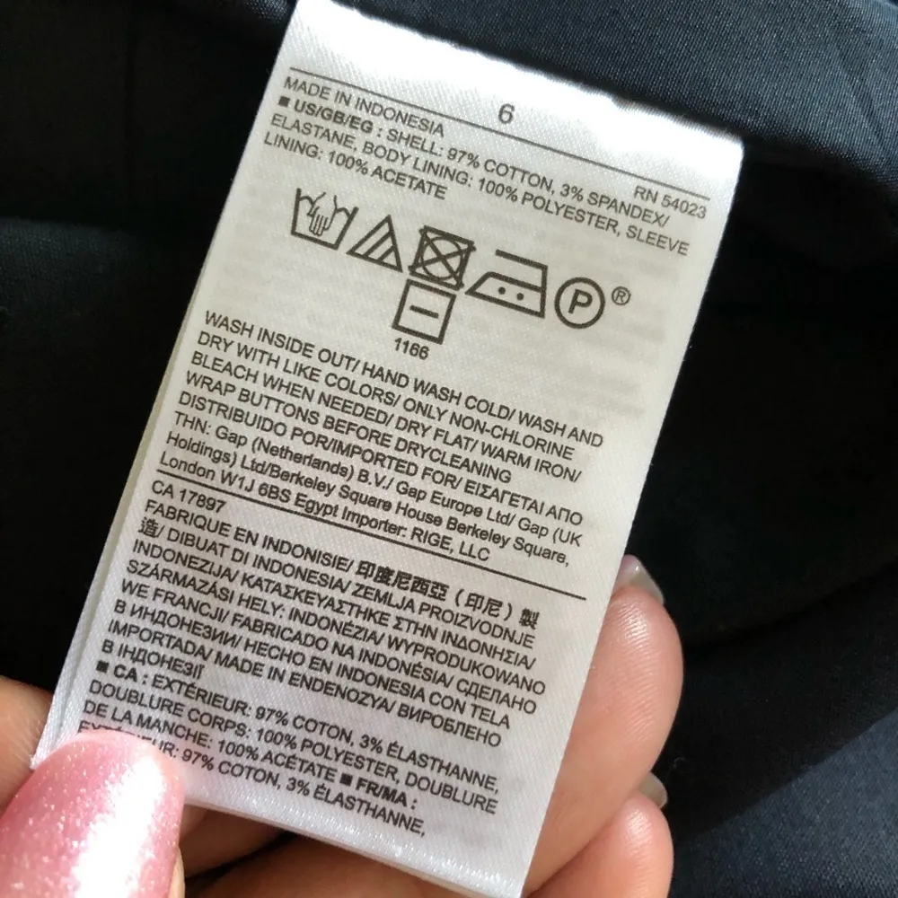 BANANA REPUBLIC FACTORY | Black Two Toned Notched Hem Blazer Blue Size 6 - Image 7