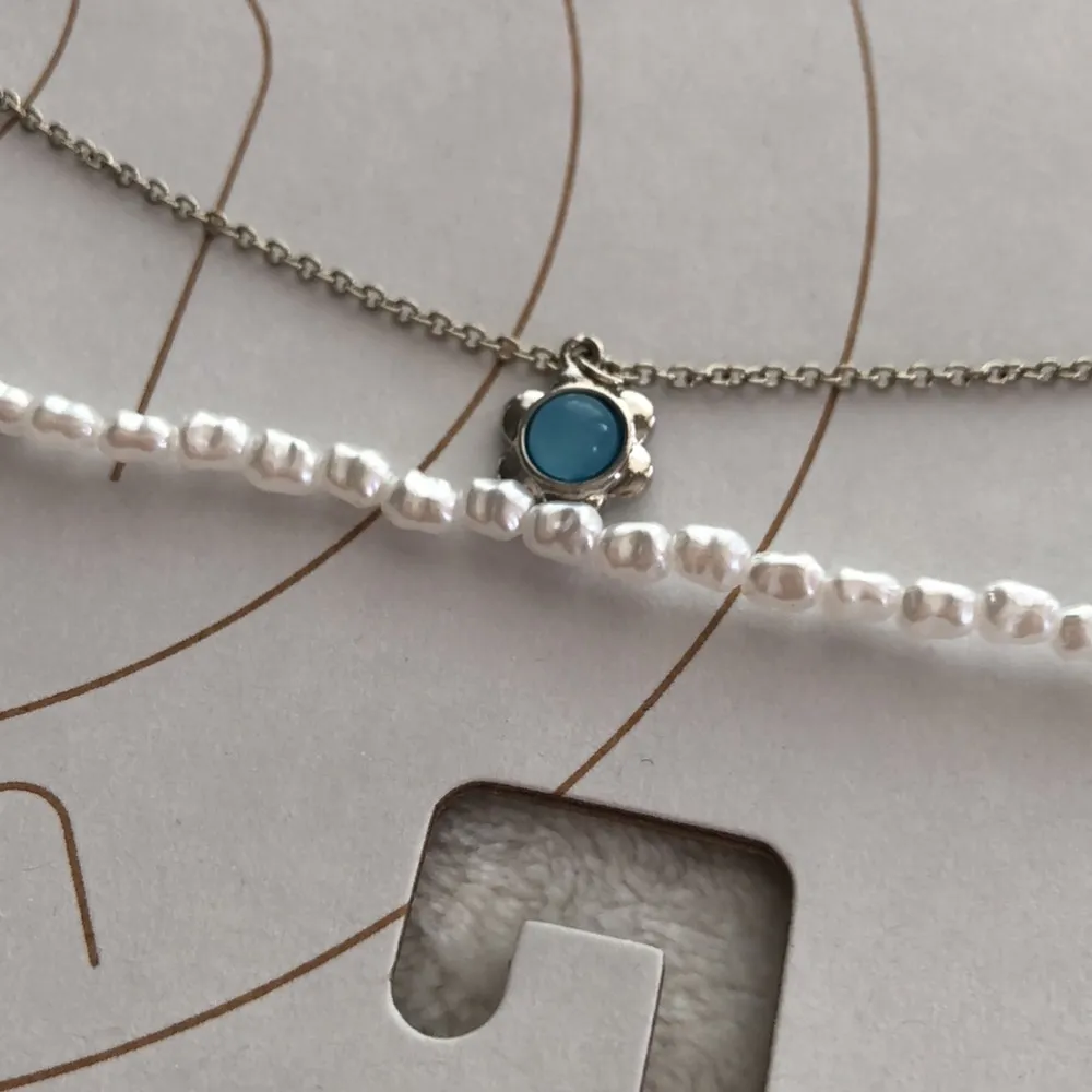 faux pearl flower layering necklace - Image 2