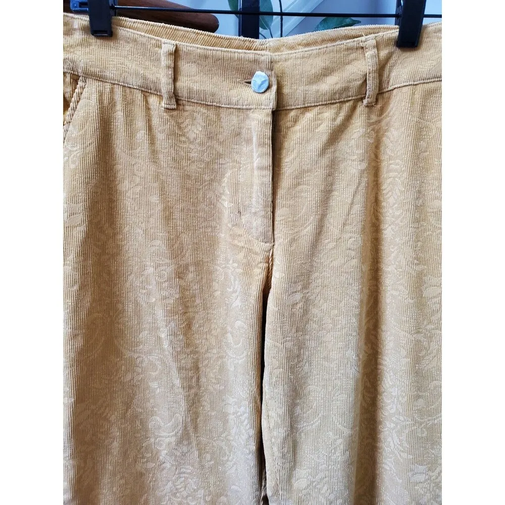 Live a Little Women's Yellow Cotton Mid Rise Straight Leg Casual Stretch Pant 8 - Image 2