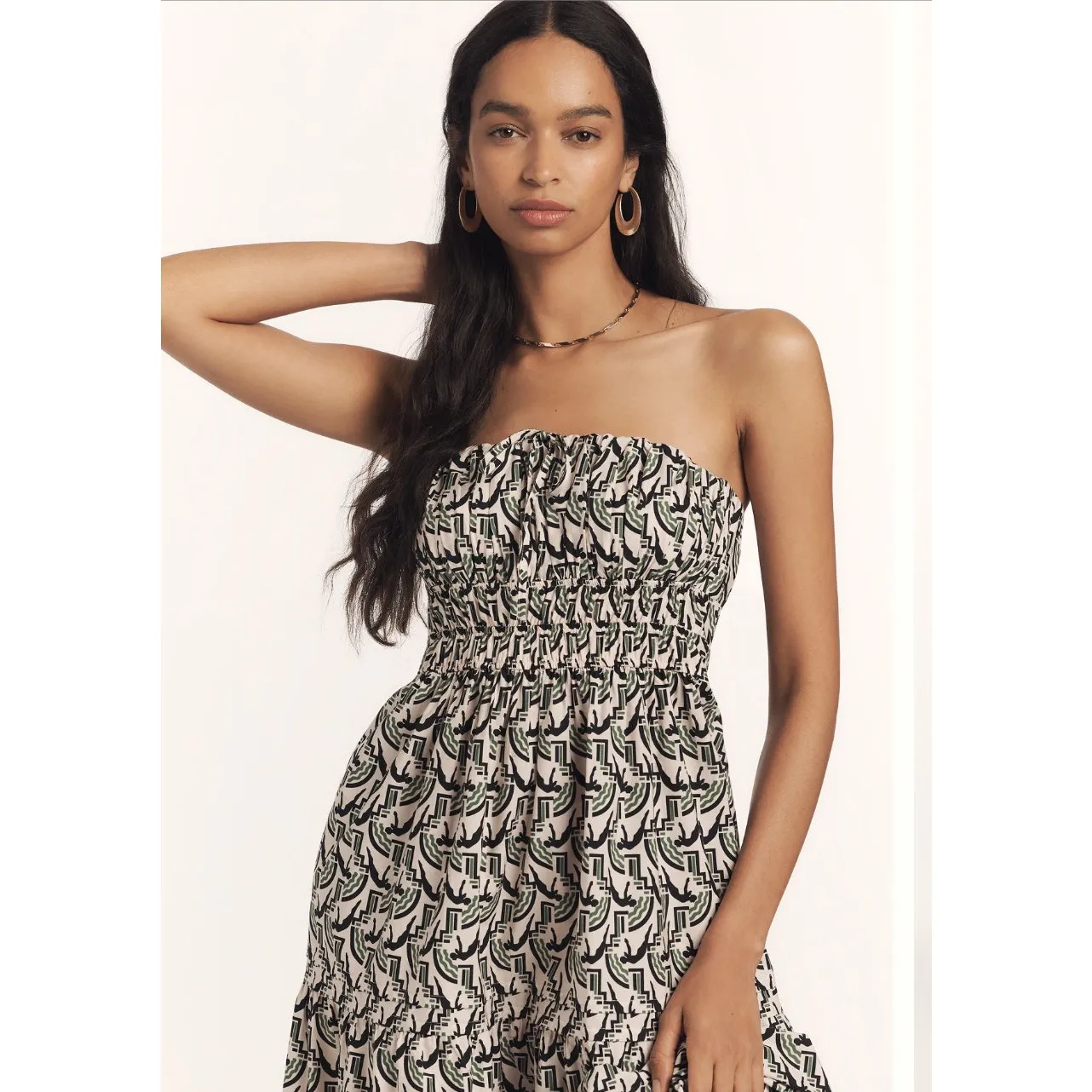 Anthropologie NWT Somerset Strapless Floral Maxi Dress Green Size Small - Image 9