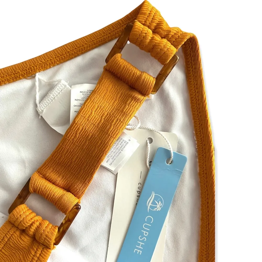 New CUPSHE Yellow Braided Halter Bikini - Image 7