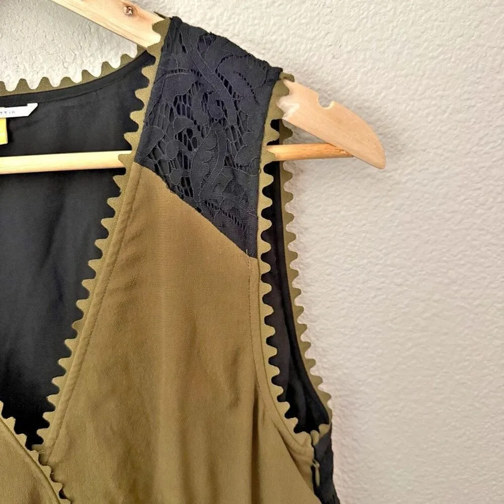 LEIFSDOTTIR x ANTHROPOLOGIE | Sani Lace Jumpsuit Moss Sleeveless Pockets | 14 - Image 5