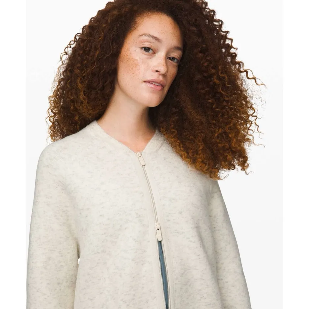 Lululemon Heather Ivory Off White Weekend Wander Jacket Cardigan Size XS - Image 5