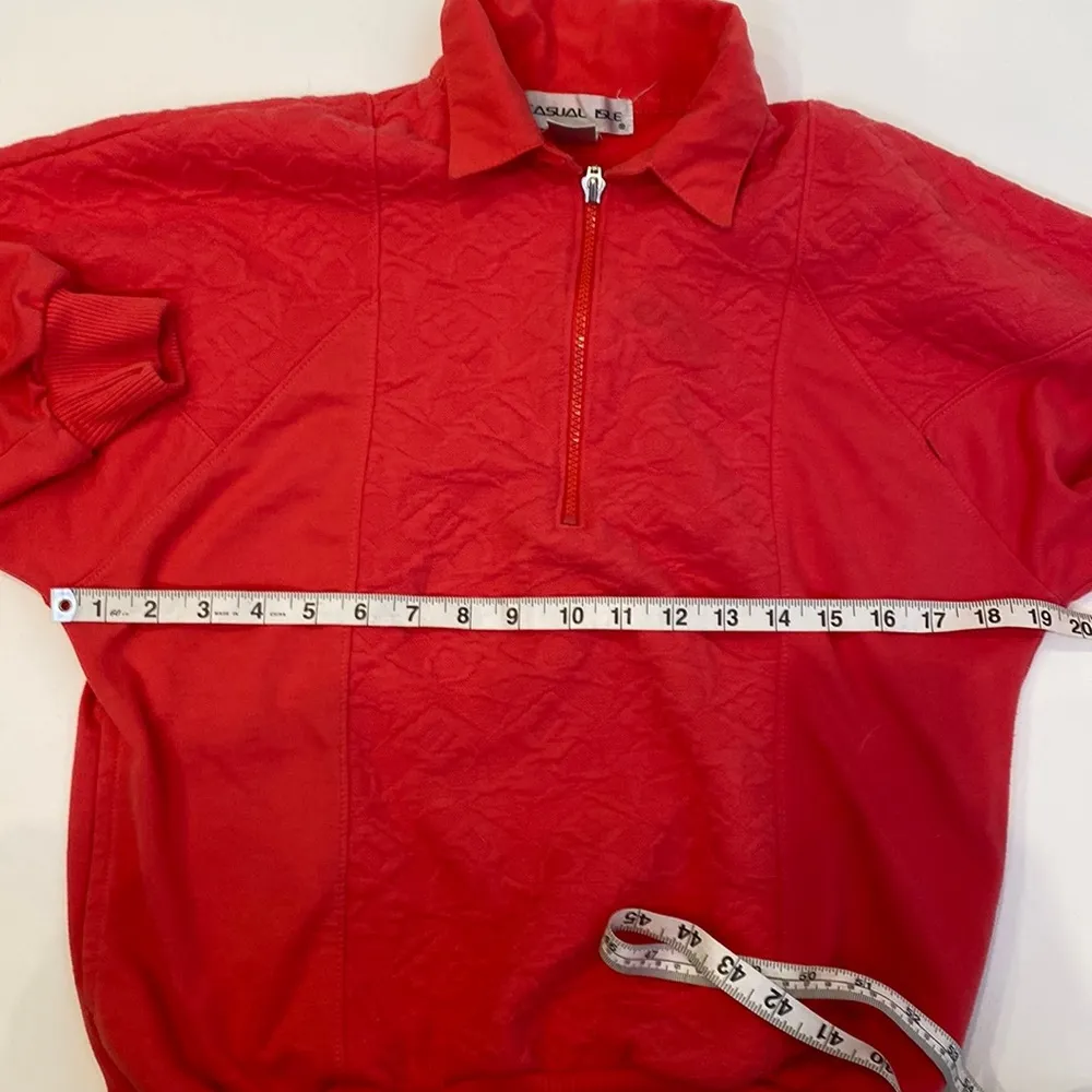 Vintage Casual Isle Women’s Partial Zip Pullover Sweatshirt Sz Sm Casual Pink - Image 8