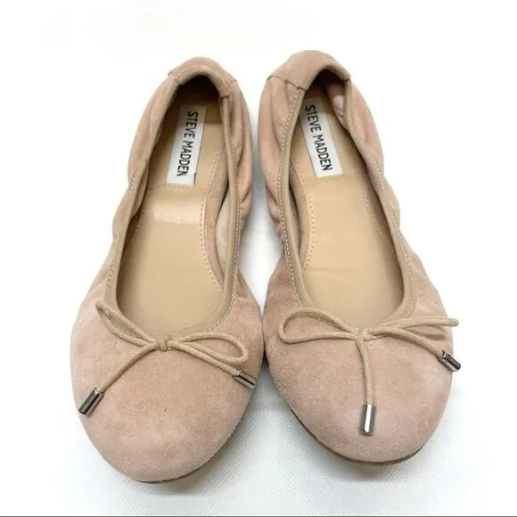 Steve Madden Nude Ballet Flats Size‎ 7.5 Suede - Image 9