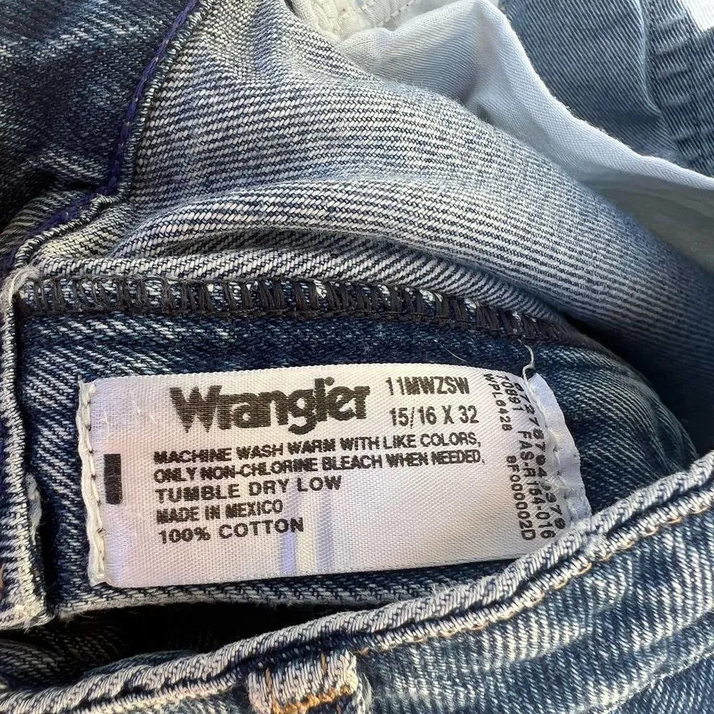 Vintage Y2K Wrangler Low Dip Boot Cut Flare Jeans 15/16x32 - Image 6
