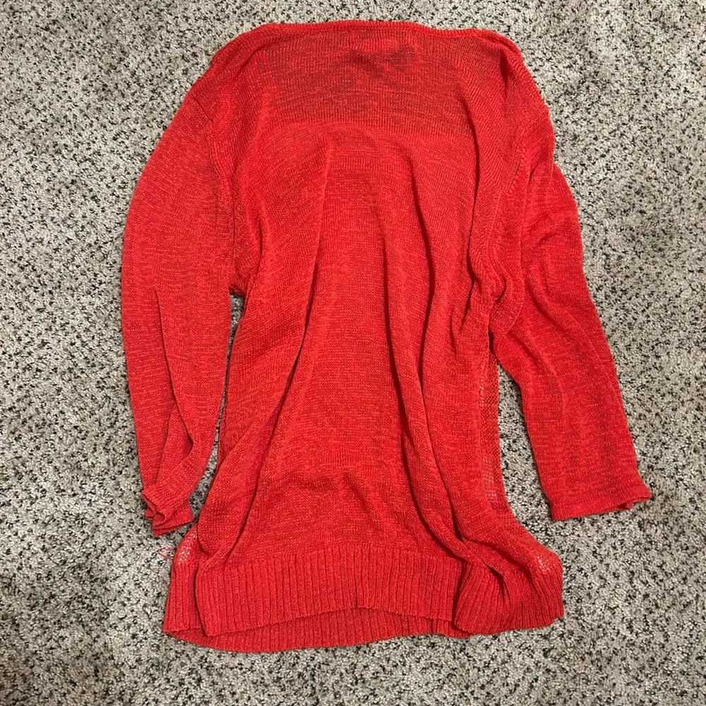 Joseph Red V-Neck Sweater with Layered Design - Image 4