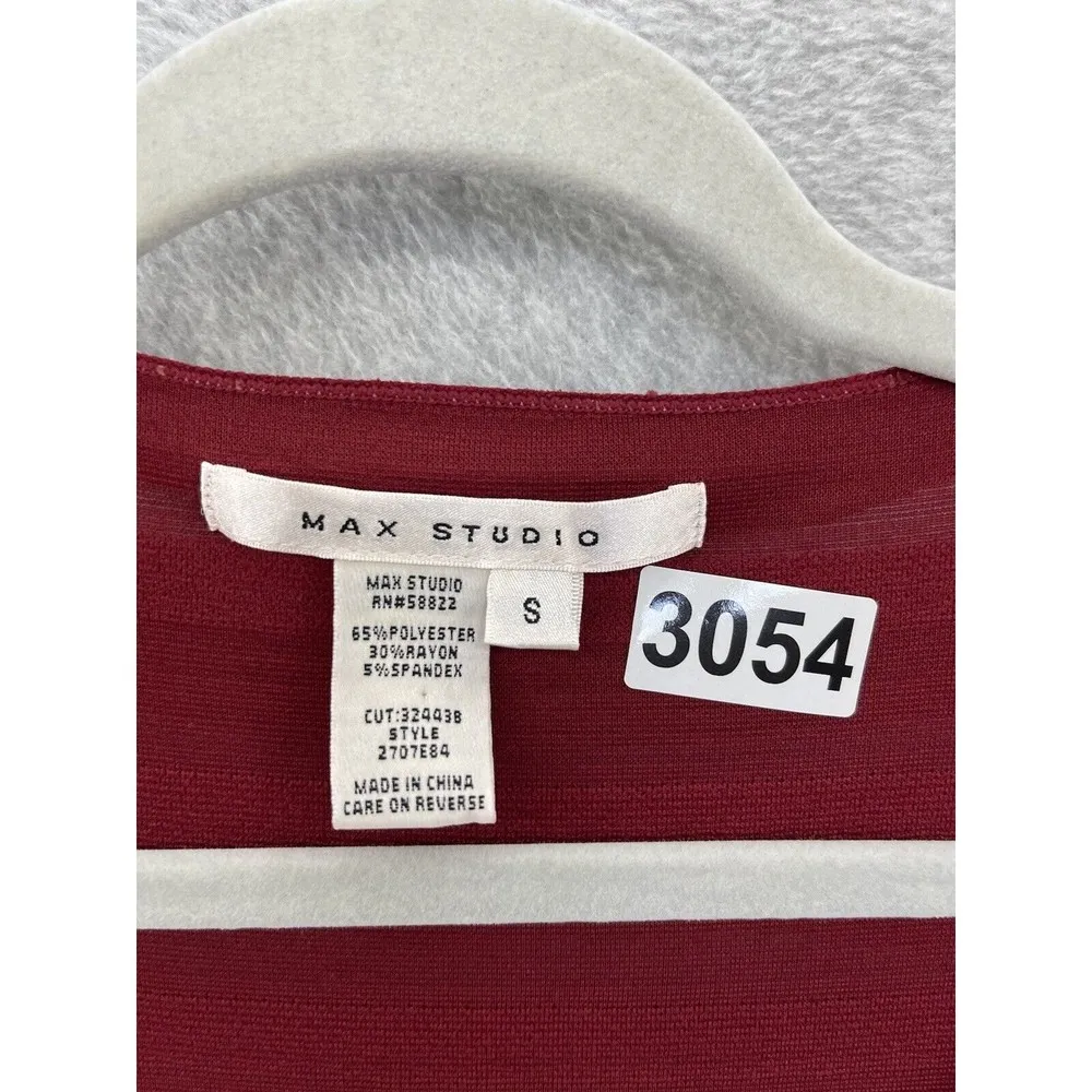 Max Studio Women's Dress Solid Brick Red Size Small 3/4 Sleeve Ruffled Scoop Nec - Image 8