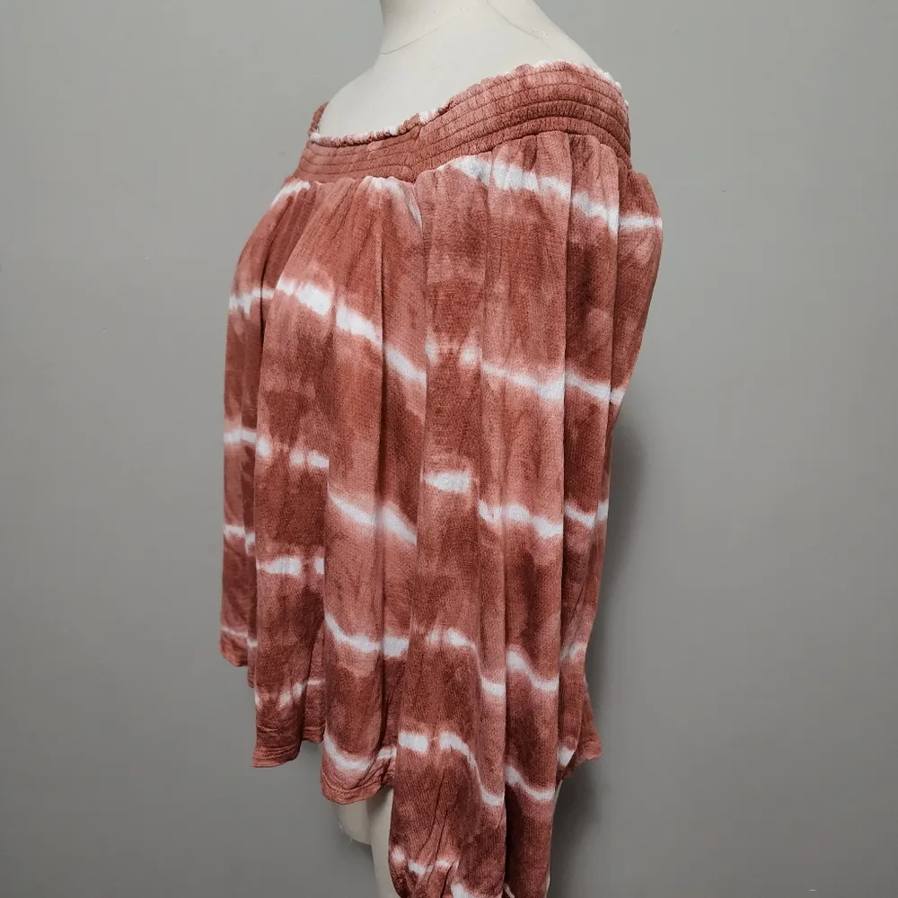 Daytrip rusty red tie dye balloon sleeve top size large - Image 6