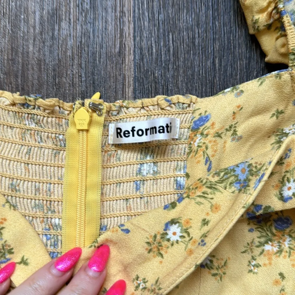 Reformation Yellow Floral Dress - Image 2