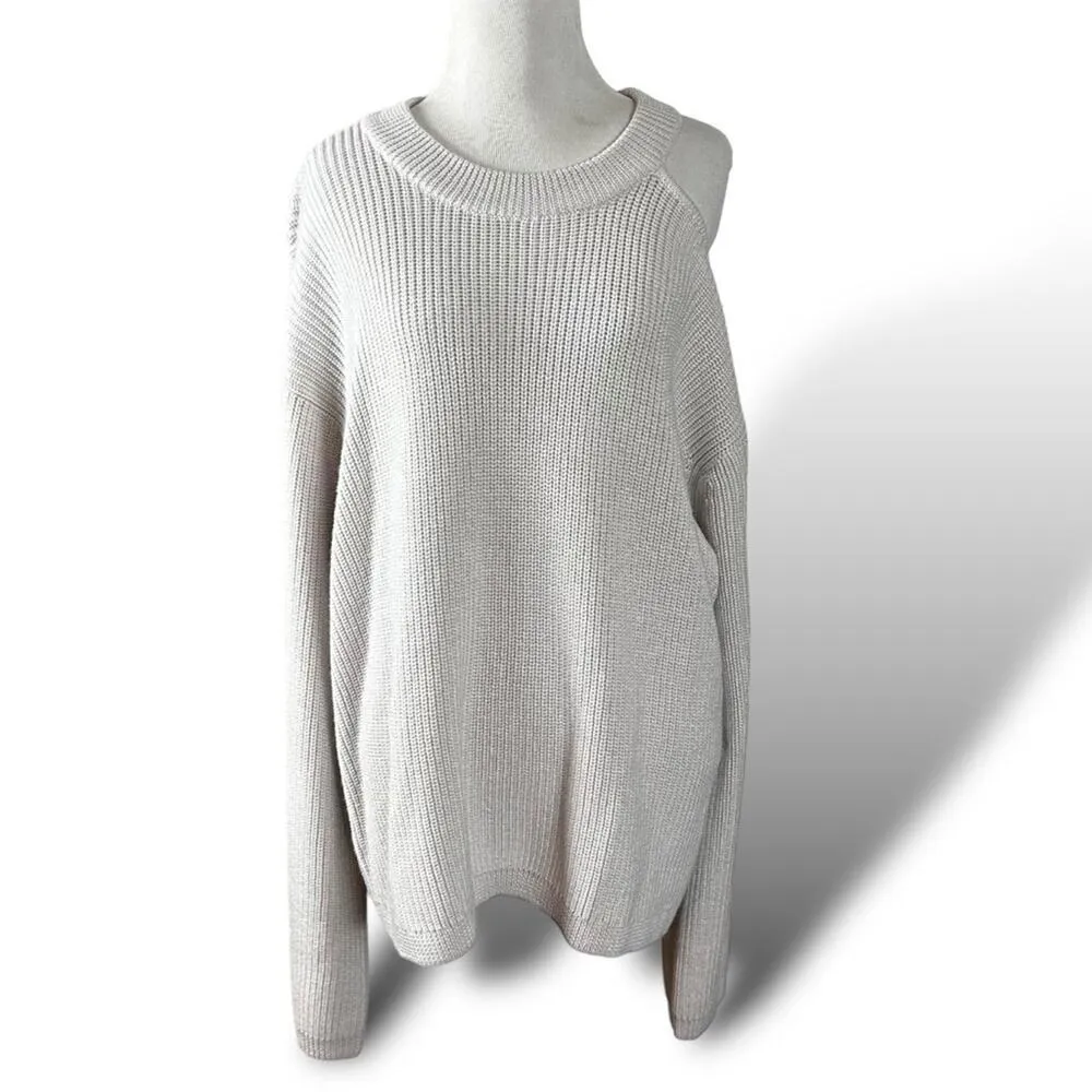 Anthropologie Velvet Graham & Spencer XL Elise Sweater NWT Ivory Chunky Knit - Image 7