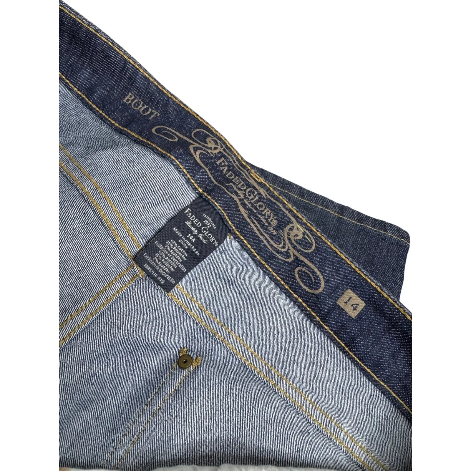 Vintage Faded Glory Women's Bootcut Jeans Dark Wash Size‎ 14A Stretch Denim - Image 5