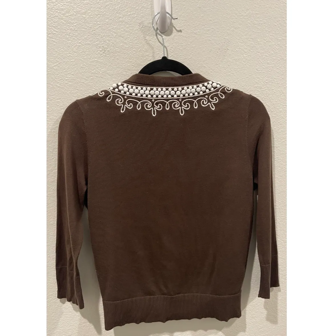Kate Spade Beaded Brown Cardigan - Image 2