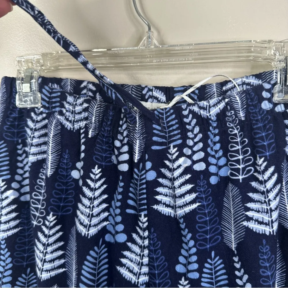 NEW Garnet Hill Flannel Sleep Pants Womens Small Blue Organic Pima Cotton - Image 8