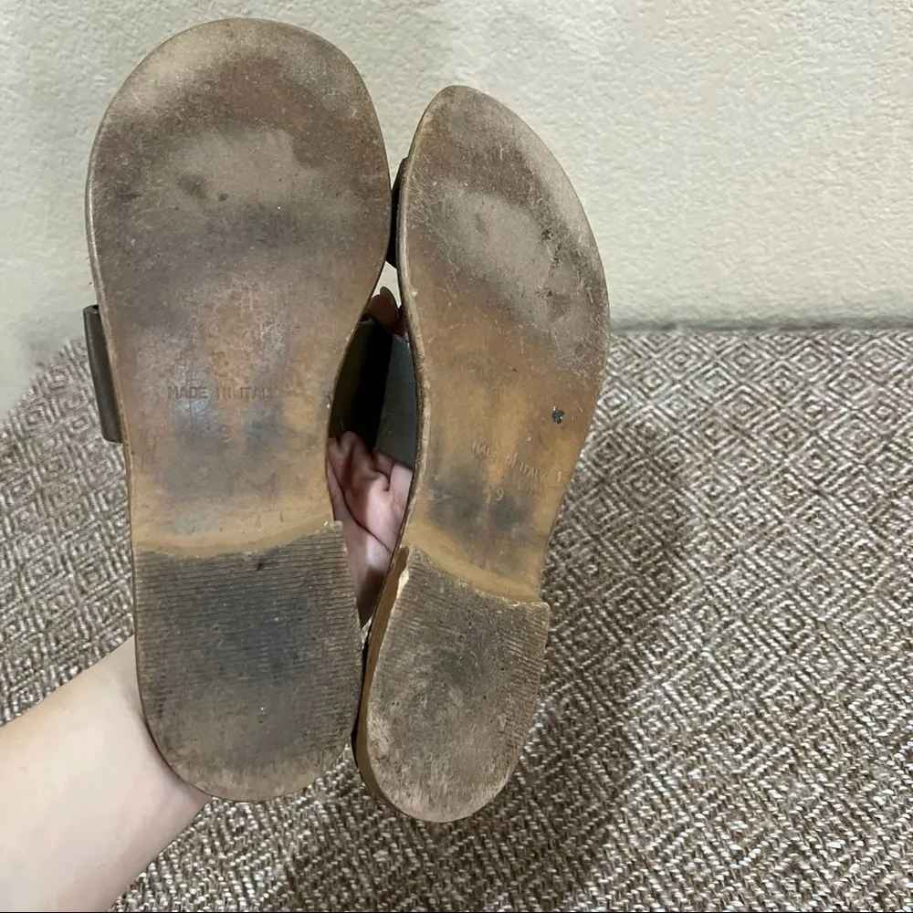 Everlane Leather Olive Green Bridge Slip On Sandal Minimal Classic Italy Sz 9 - Image 7