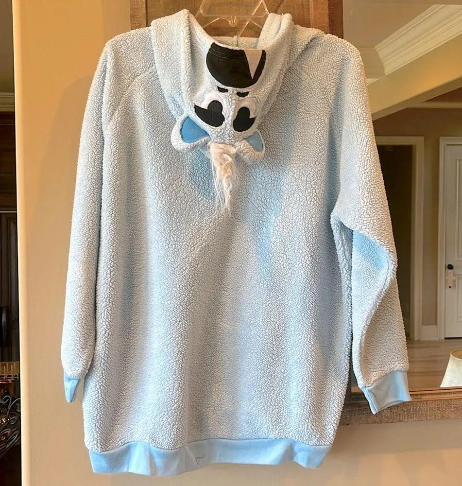 Hooded Comfy Baby Blue Sleep Shirt Size L - Image 5