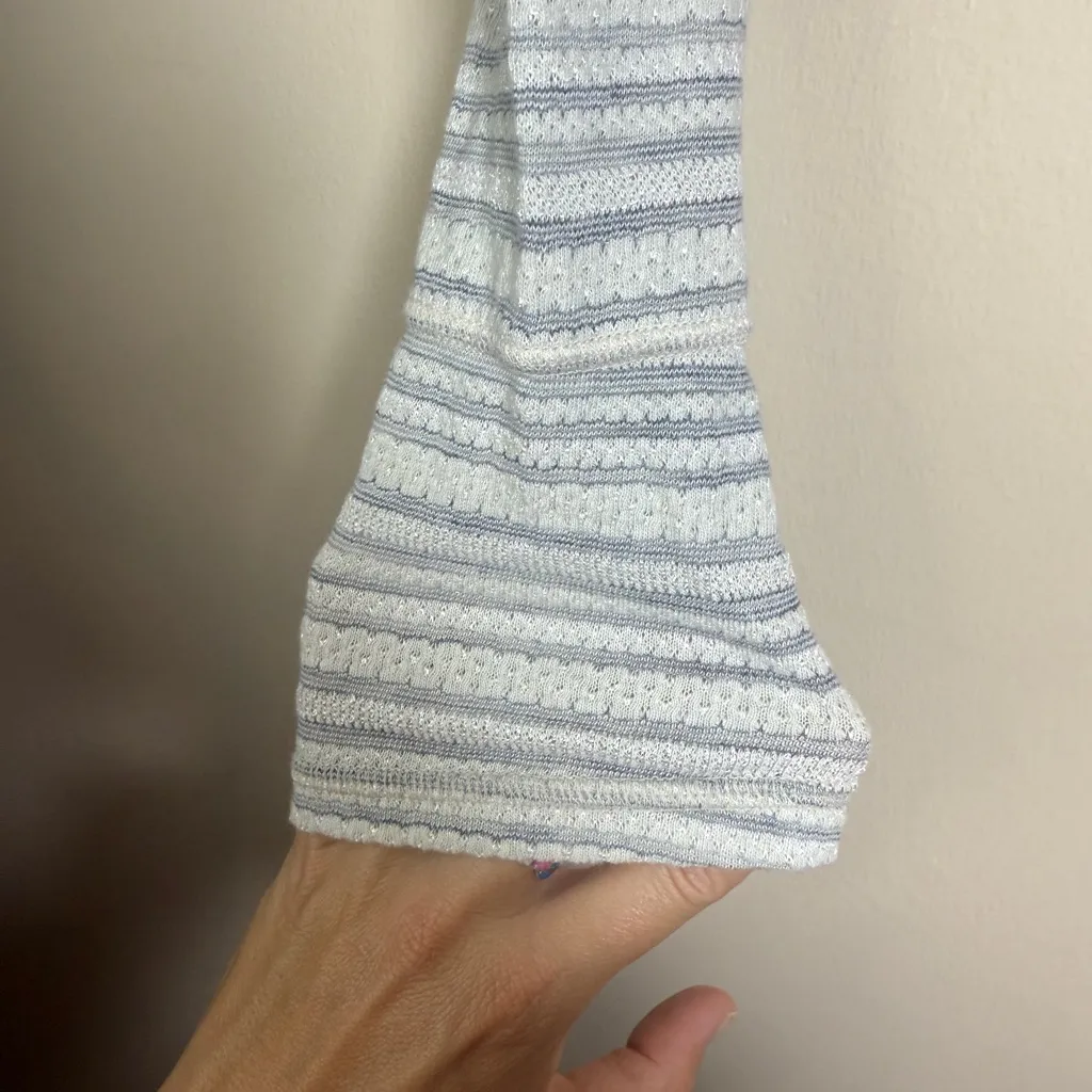 Free People Eloise Wrap Top in Indigo - size XS Stripes, Collared, Cropped - Image 5