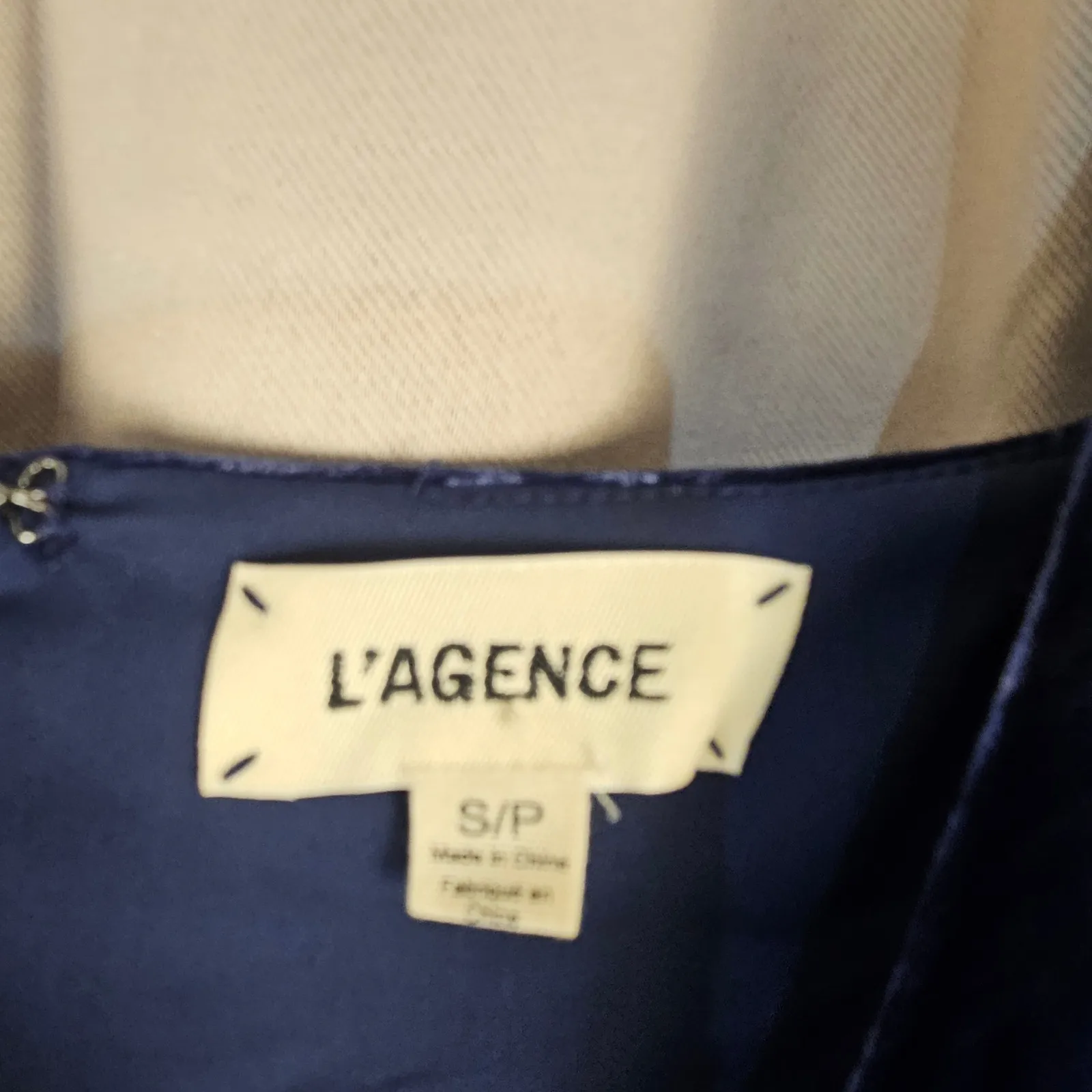 Lagence Womens Navy Constance V Neck Silk Blend Velvet Slip Dress Small L'agence - Image 4