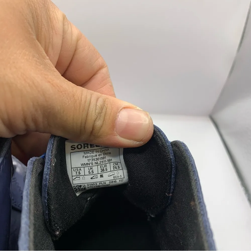 Sorel Women's Rain Boots Size 7.5 Blue Out N About Nocturnal EUC - Image 3