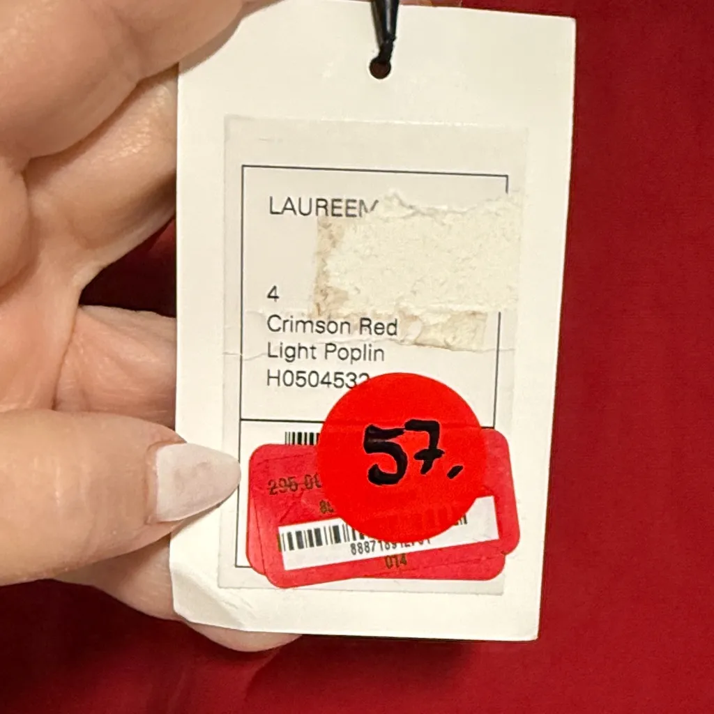 Theory Red Square Neck Blouse - Image 3