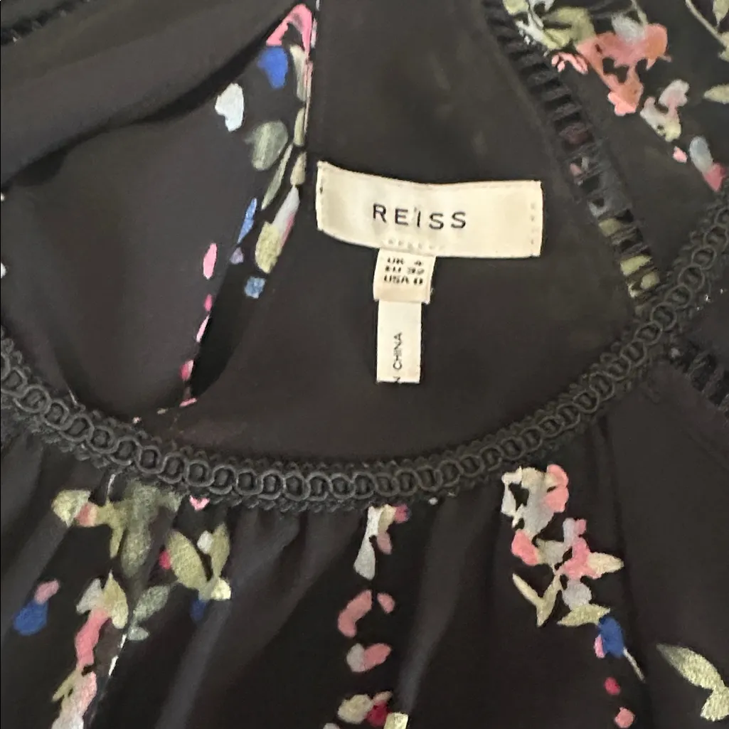 Reiss Black Floral Blouse - Image 4