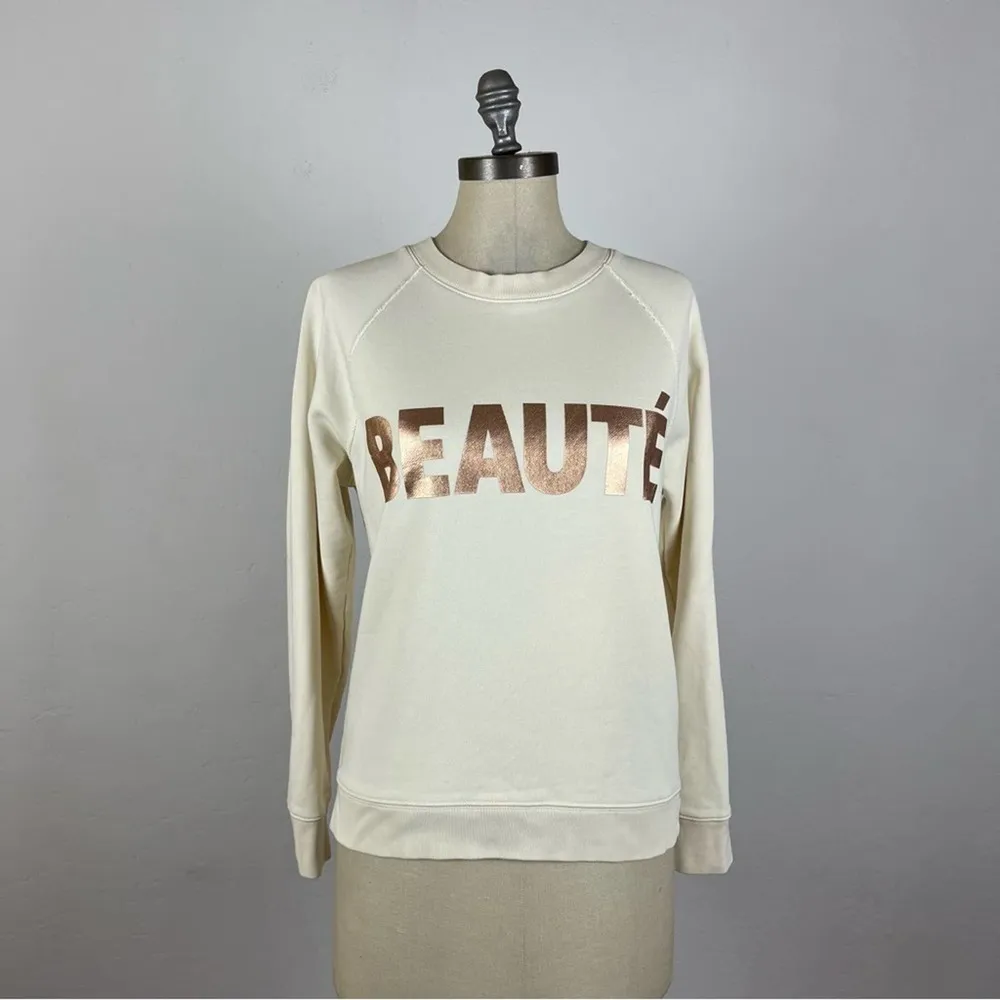 J. Crew Cream Metallic Beaute Sweatshirt - Image 22
