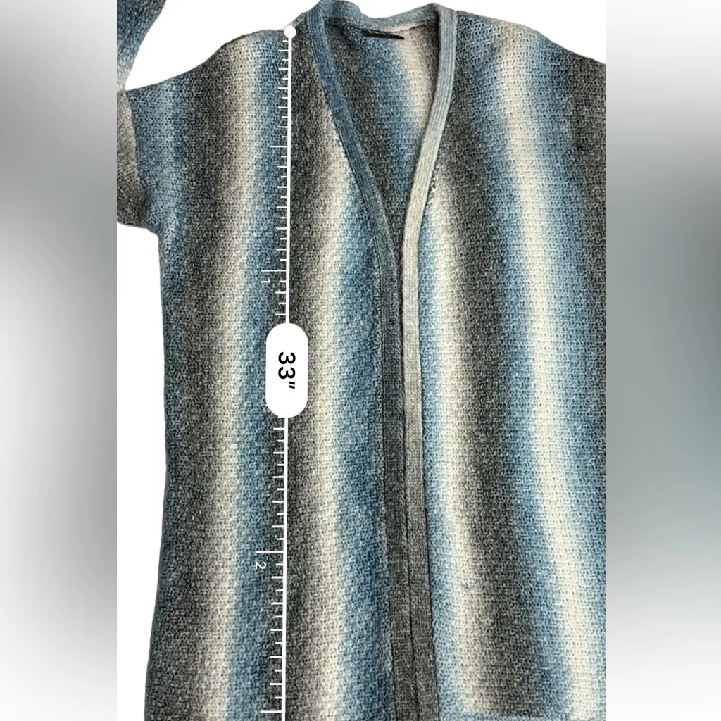 AP•NY Open Front Cardigan With Shades of Blue, Gray & Cream. Size S Blue - Image 8