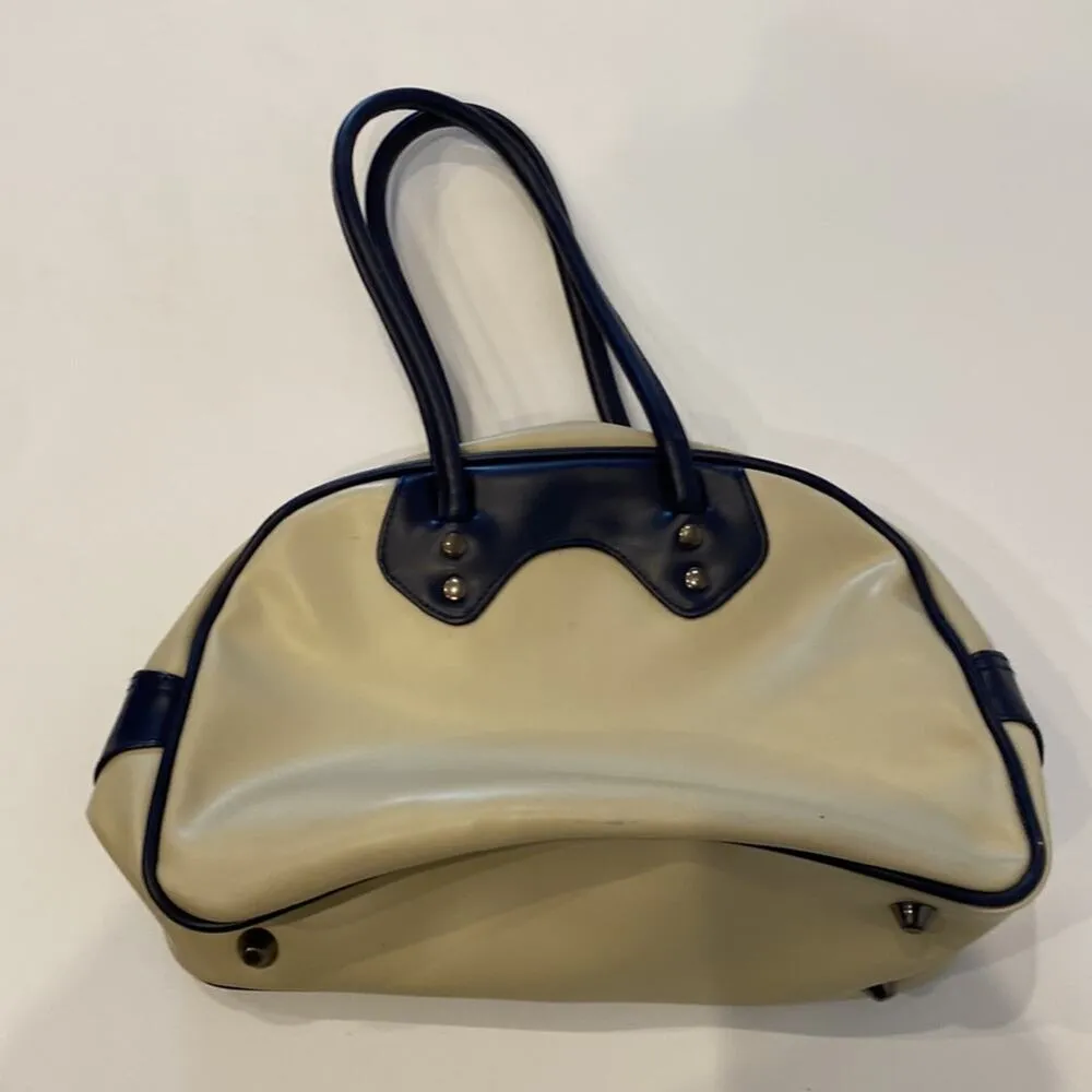 Buffalo Navy & Cream Zipper Purse Vintage Y2K 1990’s Retro Style Bag - Image 5
