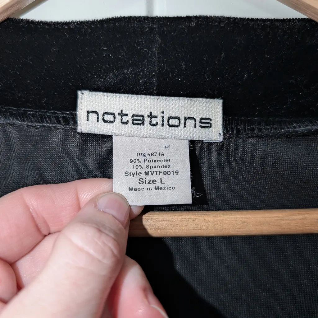 Vintage Notions Evening Velvet Bolero Women's Large Black/Silver Silver - Image 3