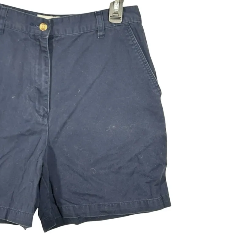 Sonoma Women's Navy Cotton Chino Walking Shorts Size 10 Casual Summer Blue - Image 5