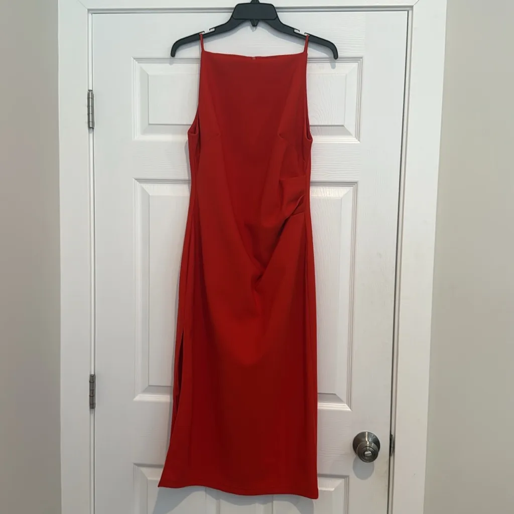 O.P.T. Rue Red High Neck Midi Dress Size Large from Few Moda - Image 5