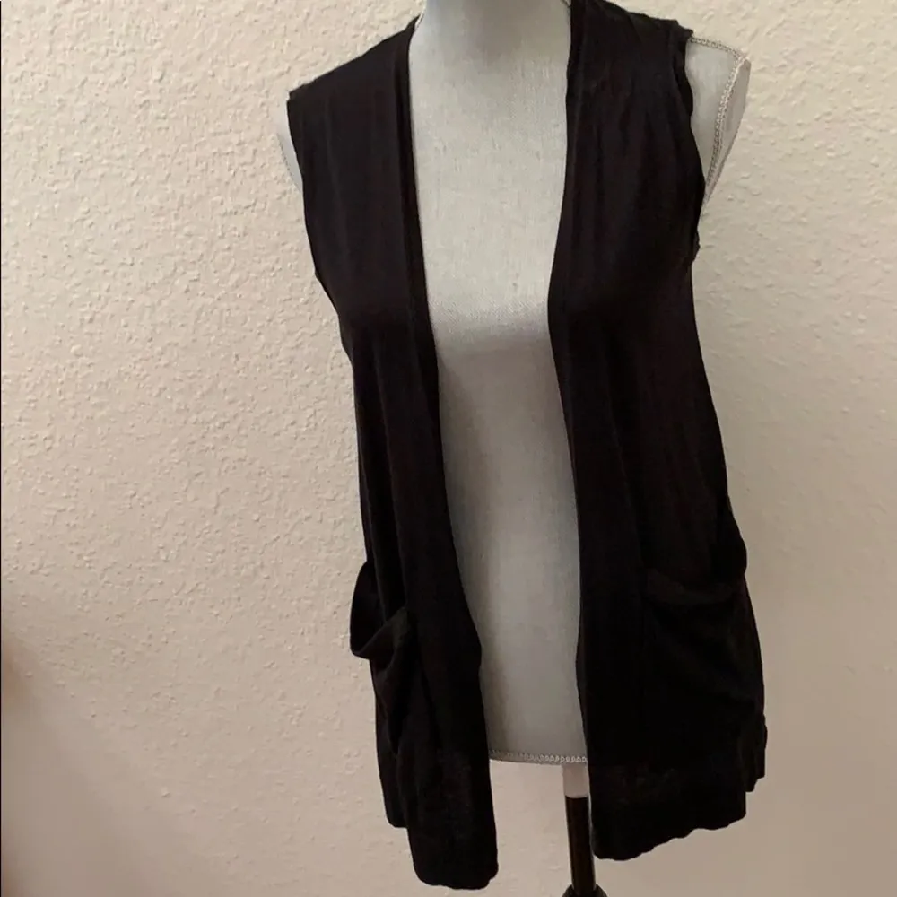 Madewell black vest XXS cotton modal pockets RARE HTF WORN ONCE BEAUTIFUL - Image 3