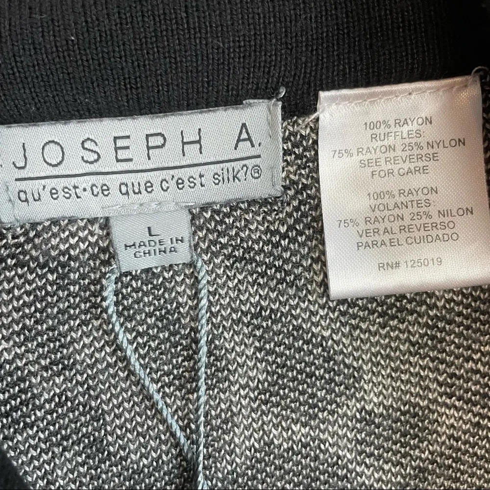 JOSEPH A. womans size large brown black leoprd print ruffle sweater cowl neck - Image 4