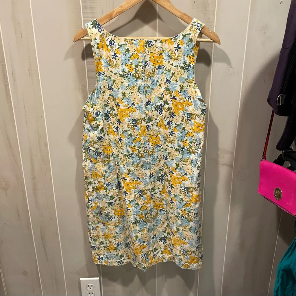 Sweet NWT Lauren Conrad linen blend floral cottagecore mini dress pull on style - Image 8