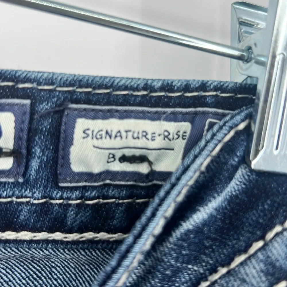 Miss Me Signature Dark Blue Flare Jeans with Embellished Pockets - Image 5