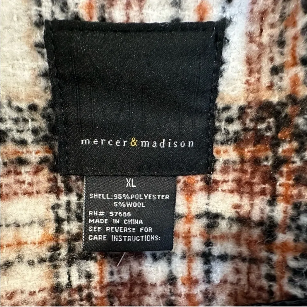 Mercer & Madison Plaid Cowl Coat XL - Image 11