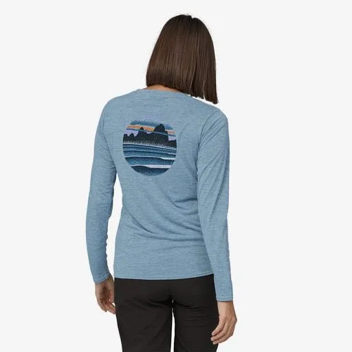 Patagonia Cap Cool Capilene Long Sleeve Skyline Stencil Steam Blue X-Dye XS - Image 10