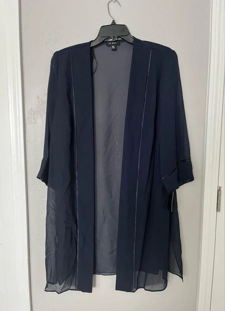 LE BOS Women’s georgette pantsuit with beaded neck style 27821 DARK NAVY 16W - Image 9