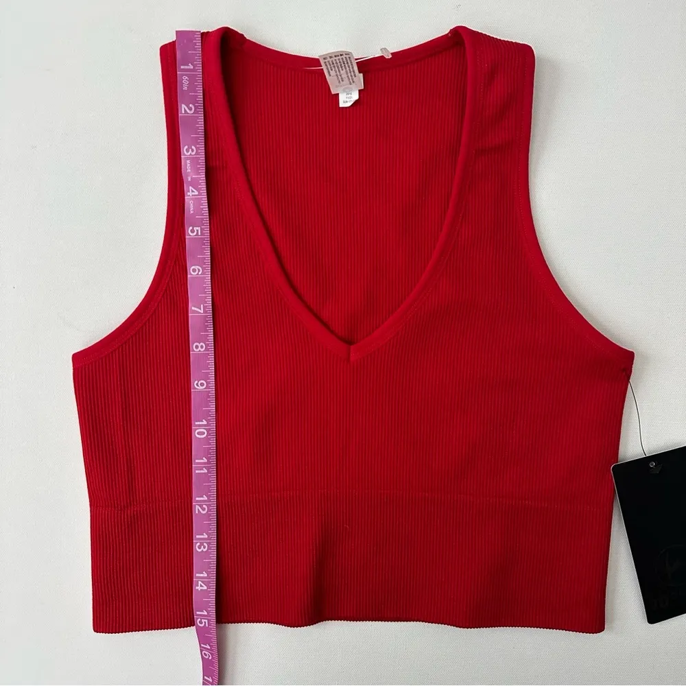 90 Degrees Women’s Seamless Crop Tank Top Size L Red Size L - Image 13